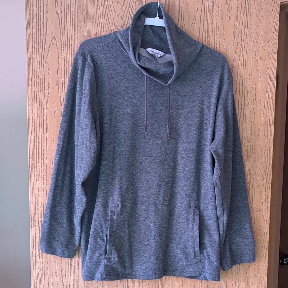 Liz Claiborne Gray Cowl Neck Sweater